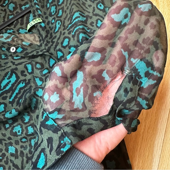EQUIPMENT Animal Print Blouse - Torn Sleeve (read description) - Picture 2 of 4